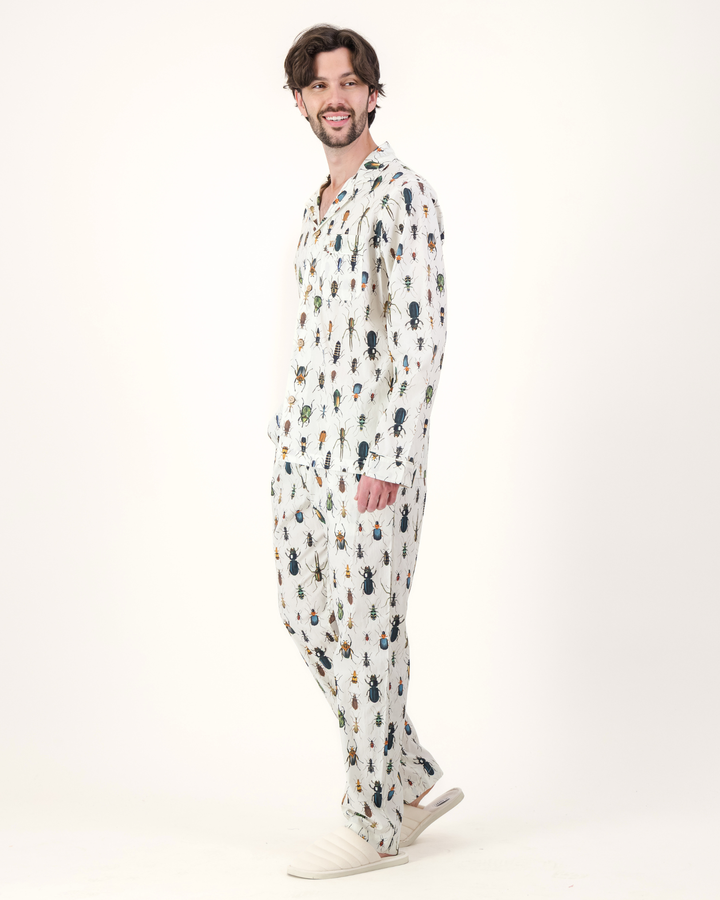 Mens Long Pyjamas - Beetlemania Sand