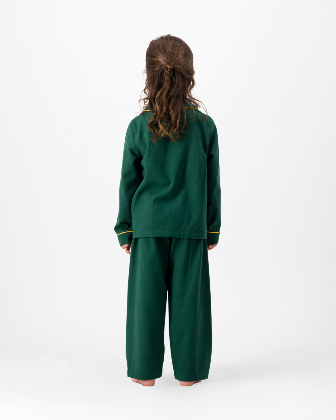 Girls Long Pyjamas - Springboks on Green