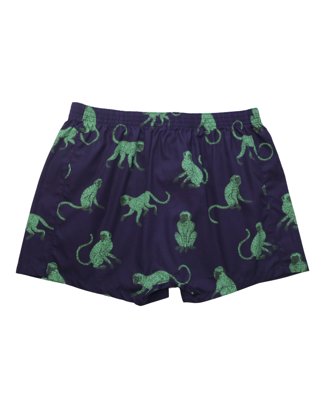 Mens Boxer Shorts - Green Monkey on Navy