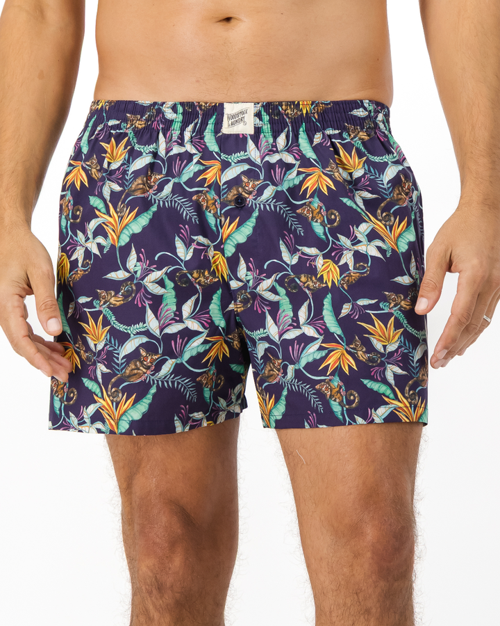 Mens Boxer Shorts - Nag Apies on Navy