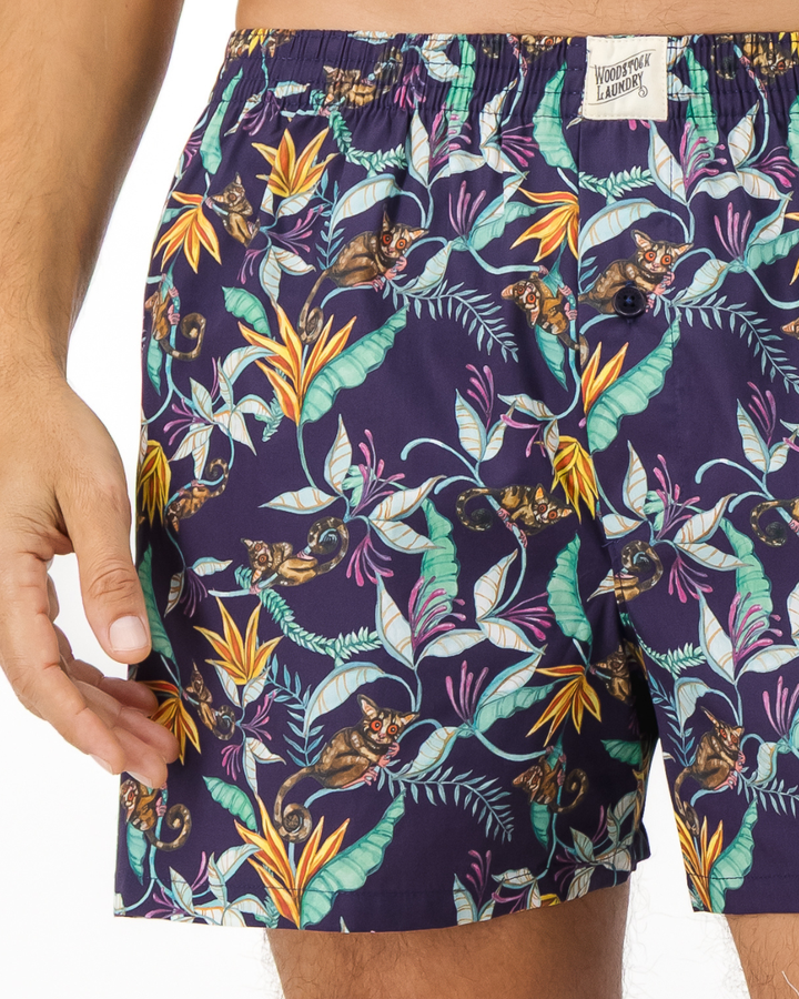 Mens Boxer Shorts - Nag Apies on Navy