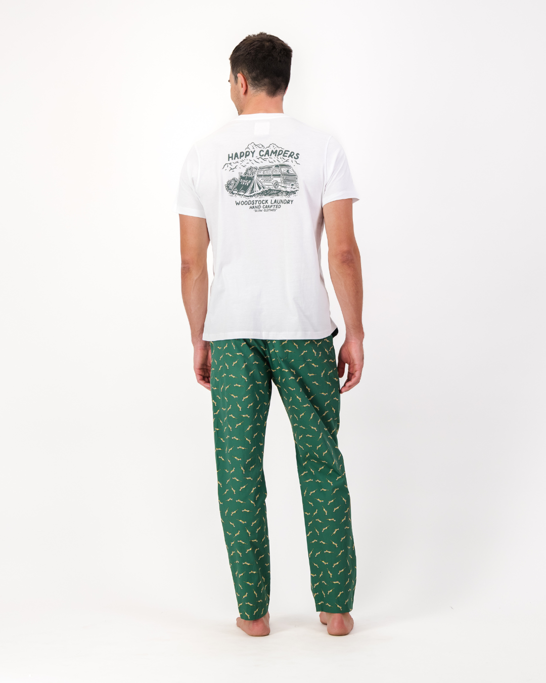Mens Lounge Pants - Custom Springboks Yellow Bok on Green