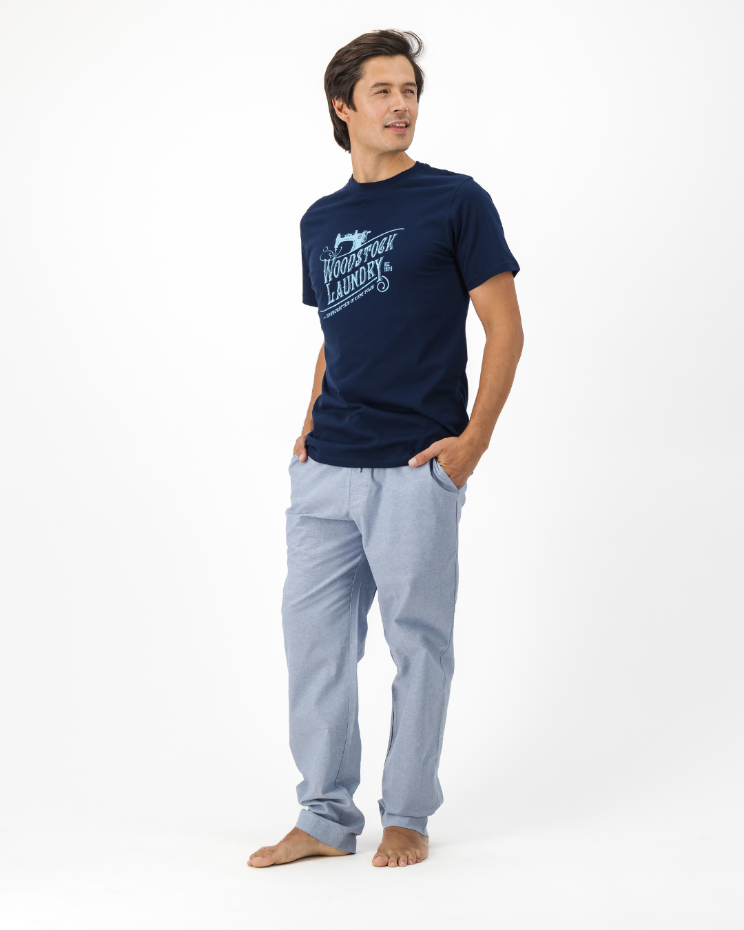 Mens Lounge Pants - Light Blue