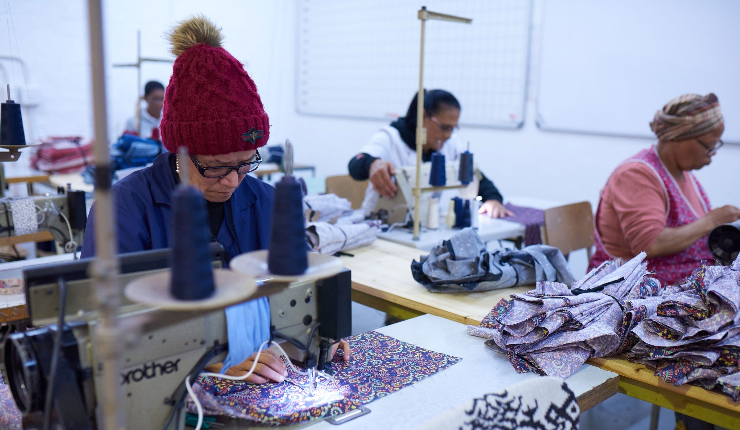 Seamstresses working the Woodstock Laundry factory