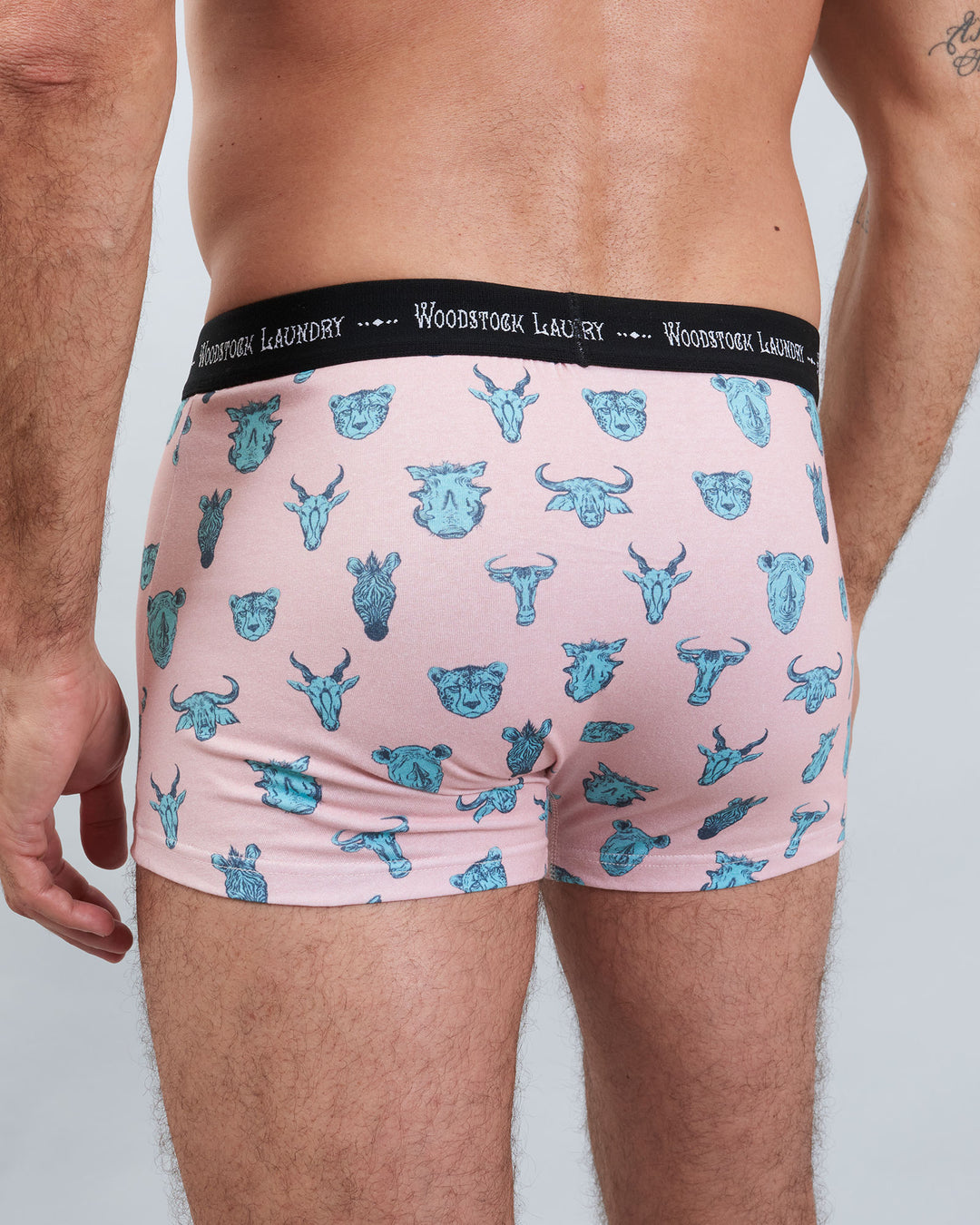 Mens Boxer Briefs Animals Heads Back - Woodstock Laundry