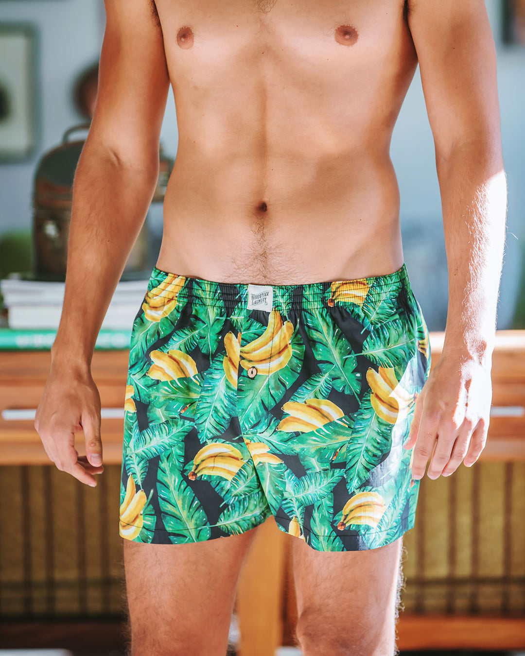Mens Boxer Shorts - Bananas on Leaves Lifestyle - Woodstock Laundry