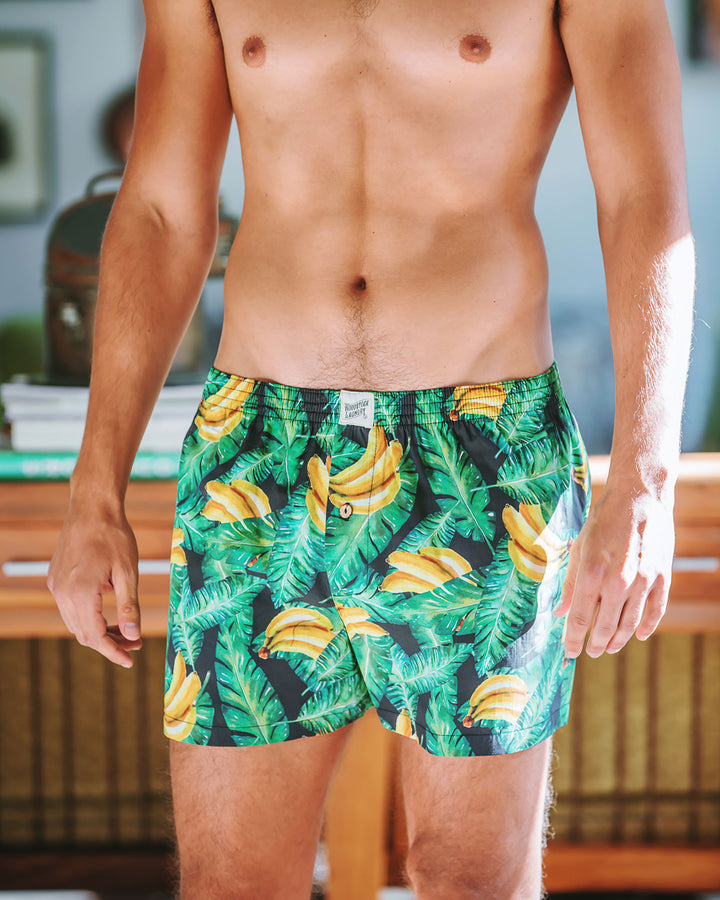 Mens Boxer Shorts - Bananas on Leaves Lifestyle - Woodstock Laundry