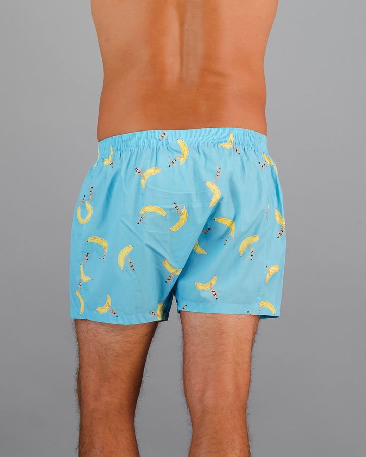 Mens Boxer Shorts Banana Boards Blue Back - Woodstock Laundry