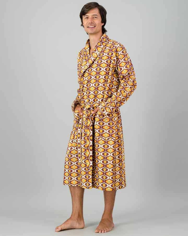 Mens Dressing Gown - Funky Fondue Side - Woodstock Laundry