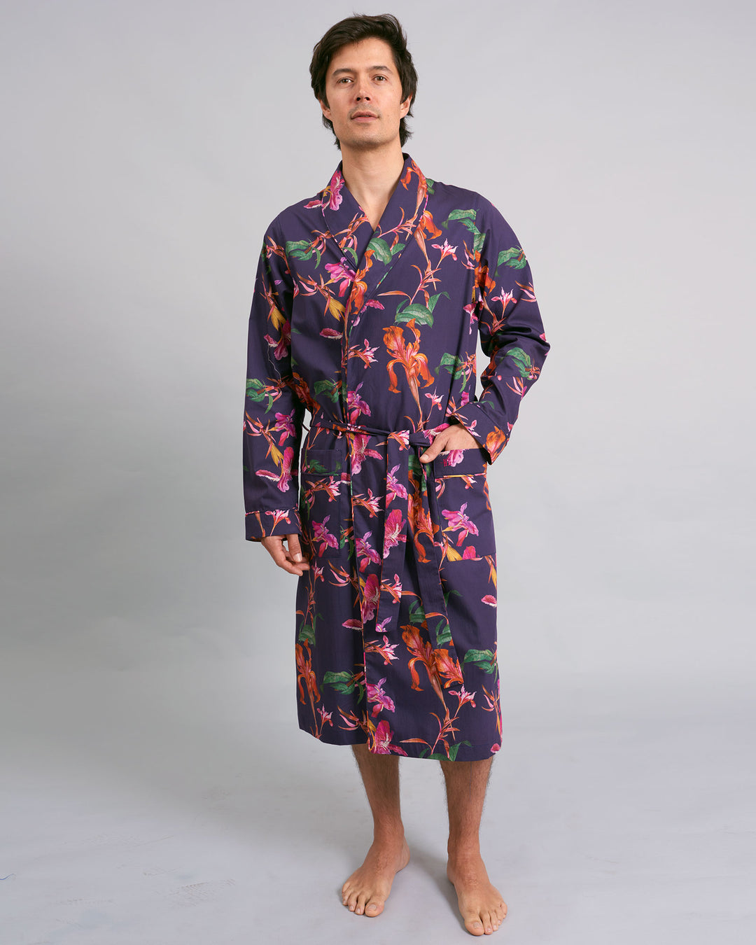 Mens Gown Iris Navy Front - Woodstock Laundry