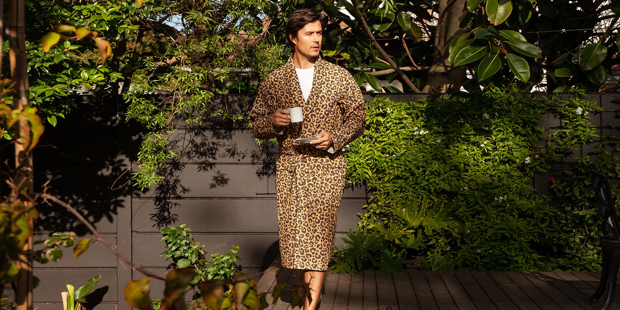 Mens Dressing Gown - Leopard