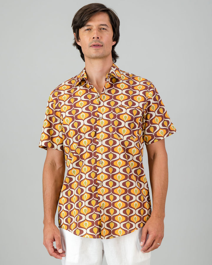 Mens Holiday Shirt - Funky Fondue Front - Woodstock Laundry