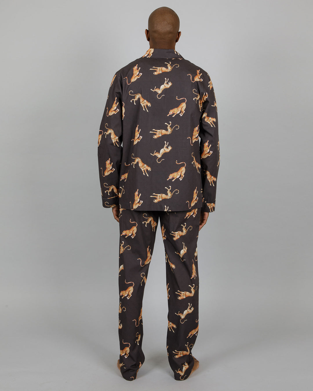 Mens Long Pyjamas Jumping Cheetahs Back - Woodstock Laundry