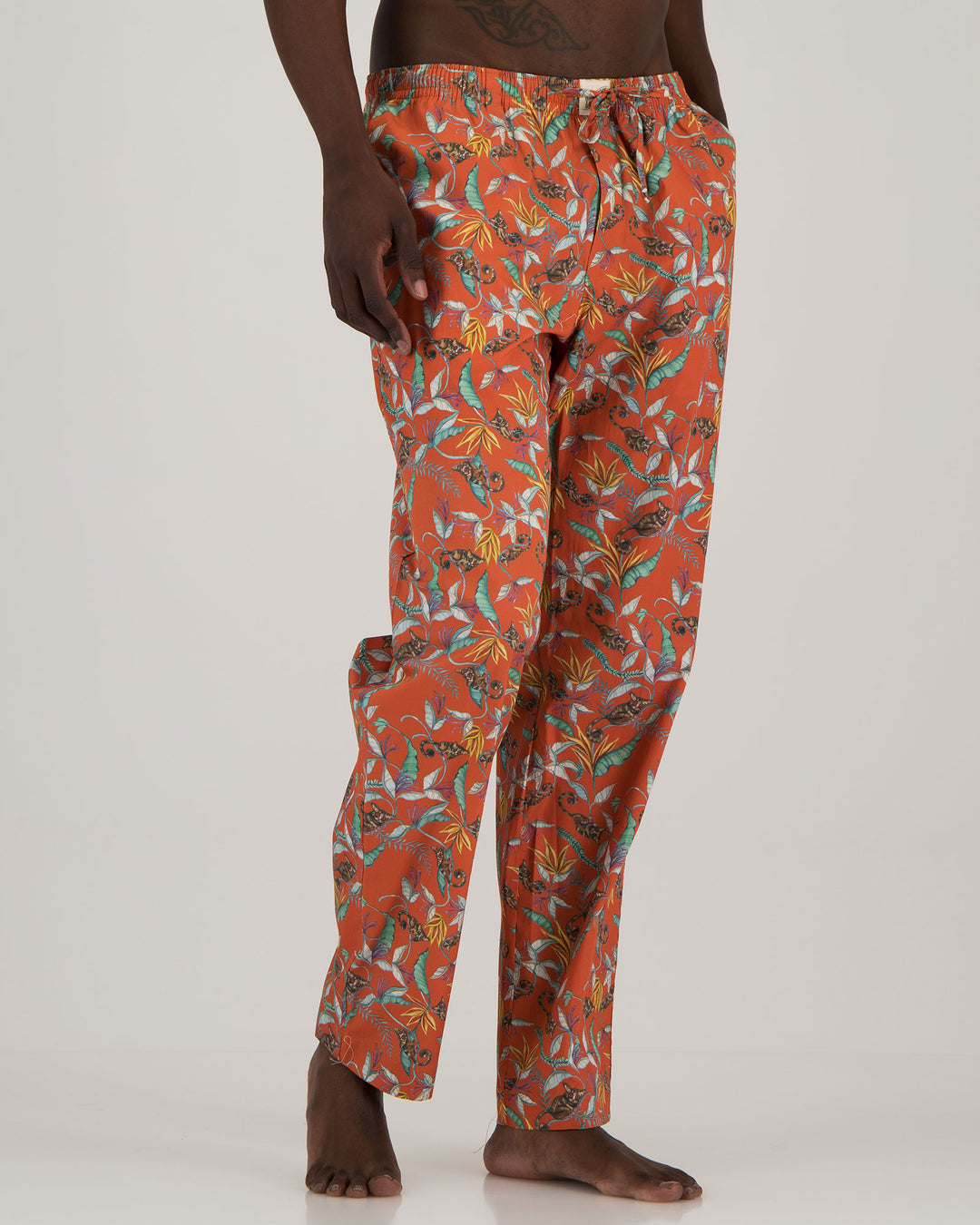 Mens Lounge Pants - Nag Apies on Orange Front - Woodstock Laundry