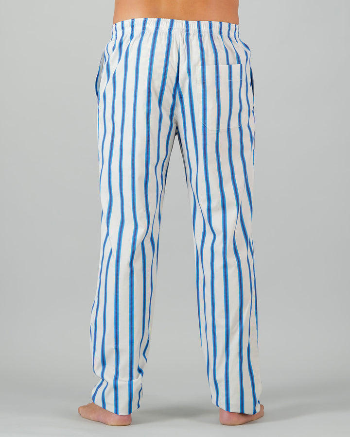 Mens Lounge Pants - Retro Blue Stripe