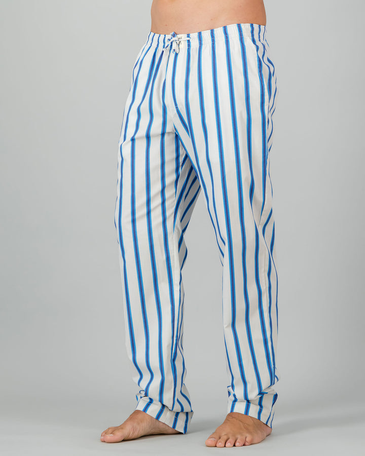 Mens Lounge Pants - Retro Blue Stripe