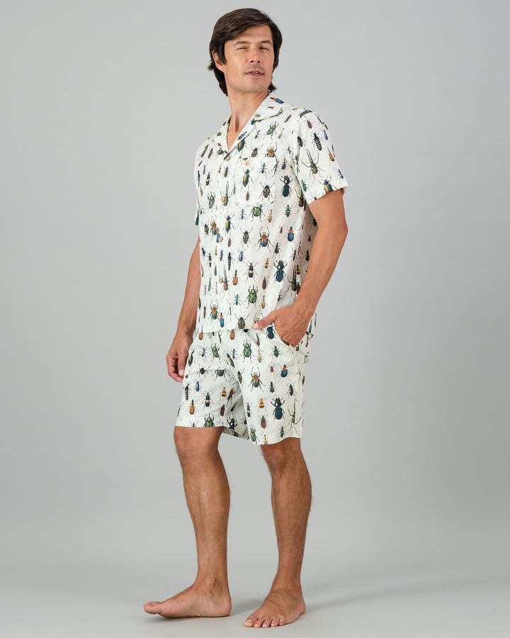 Mens Short Pyjamas - Beetlemania Side - Woodstock Laundry