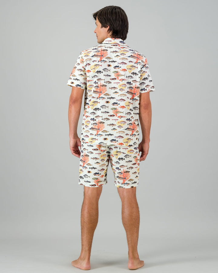 Mens Short Pyjamas - Fish Back - Woodstock Laundry