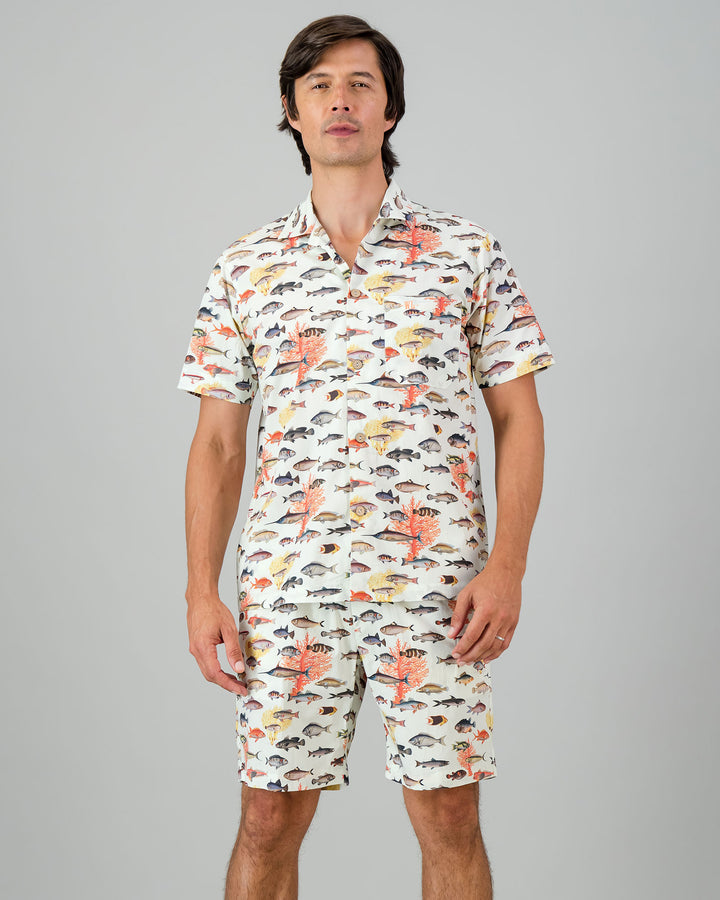 Mens Short Pyjamas - Fish Front - Woodstock Laundry