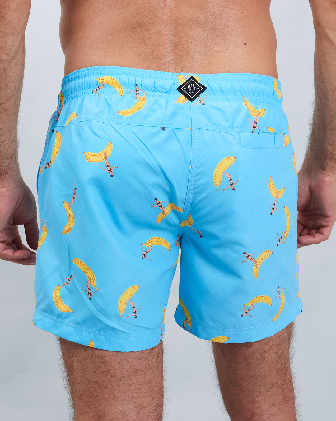 Mens Swim Shorts Banana Boards Back - Woodstock Laundry