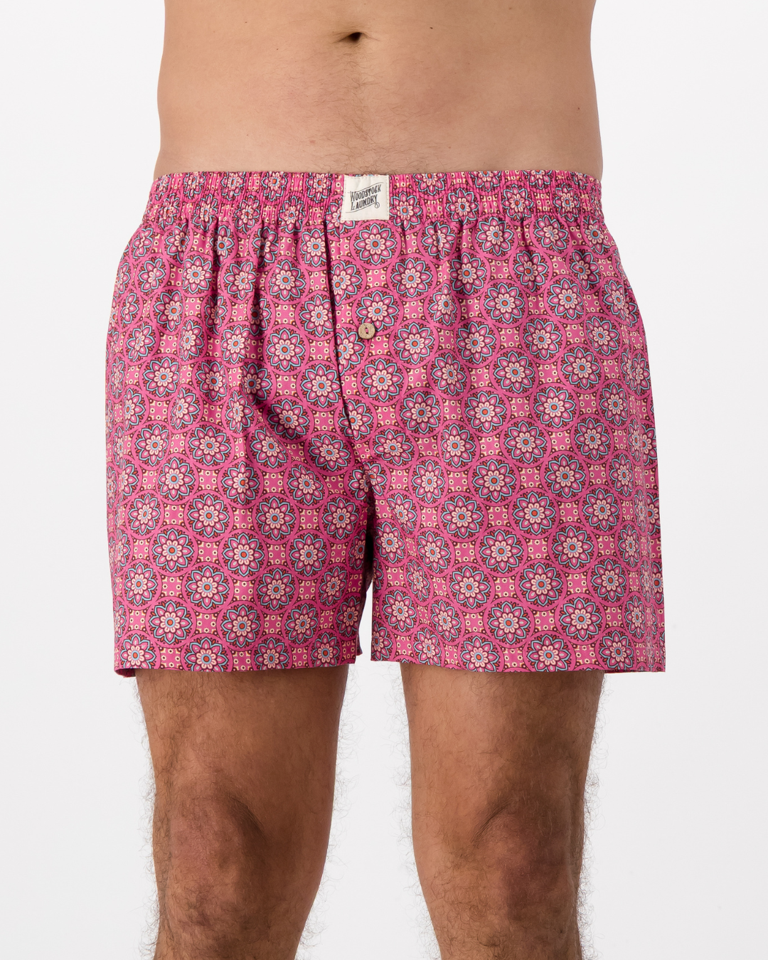 Mens Boxer Shorts - Pink Central Park