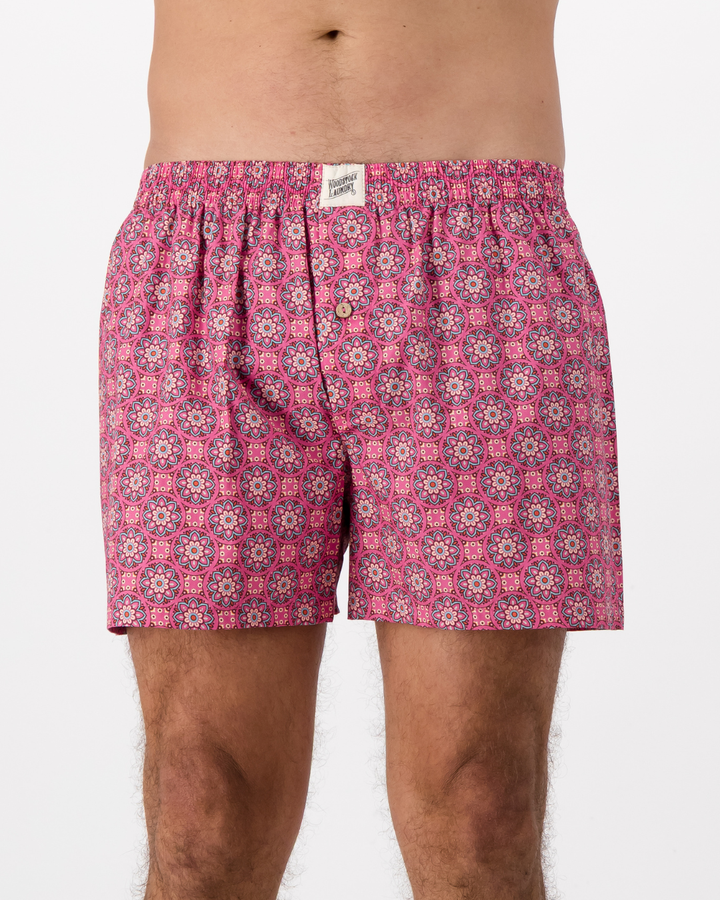 Mens Boxer Shorts - Pink Central Park