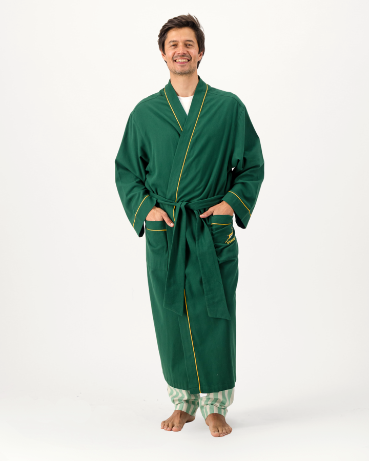 Mens Kimono - Springboks on Green