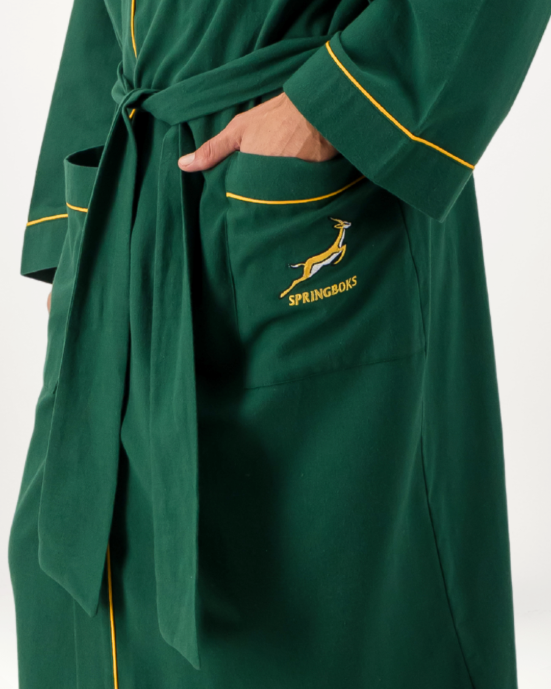 Mens Kimono - Springboks on Green