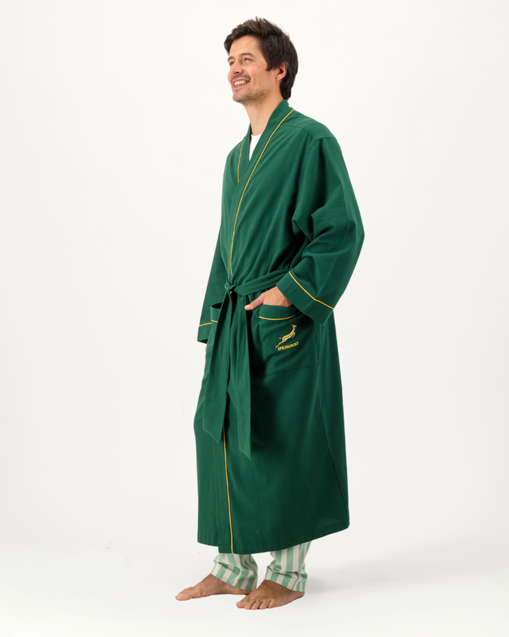 Mens Kimono - Springboks on Green