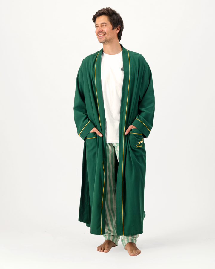 Mens Kimono - Springboks on Green