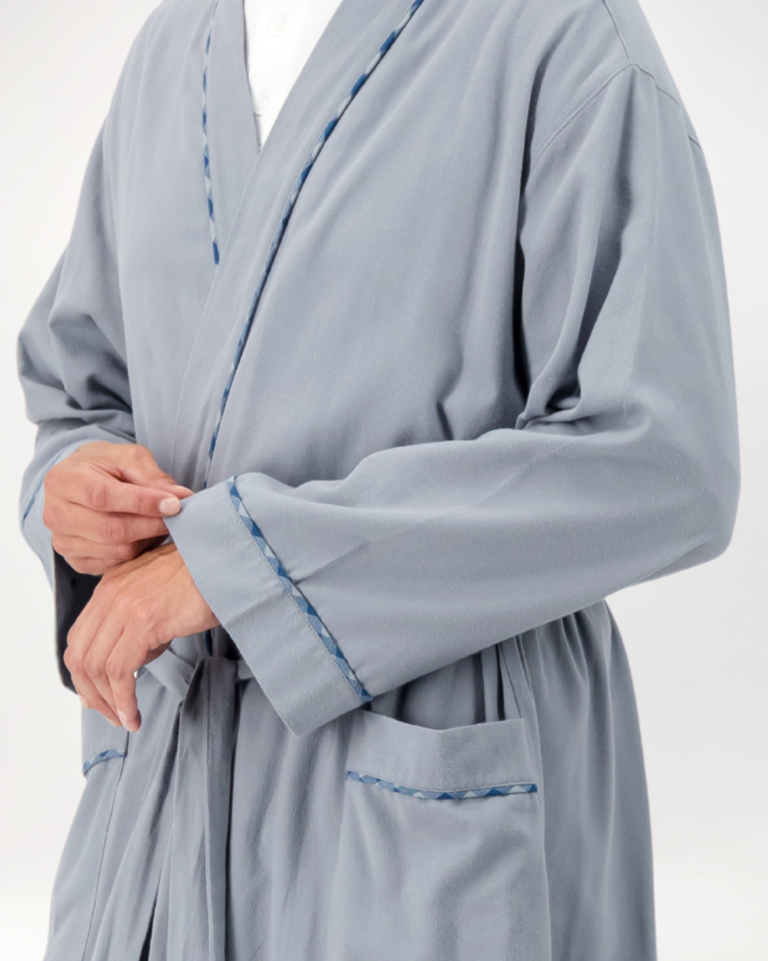 Mens Kimono Gown - Plain Grey