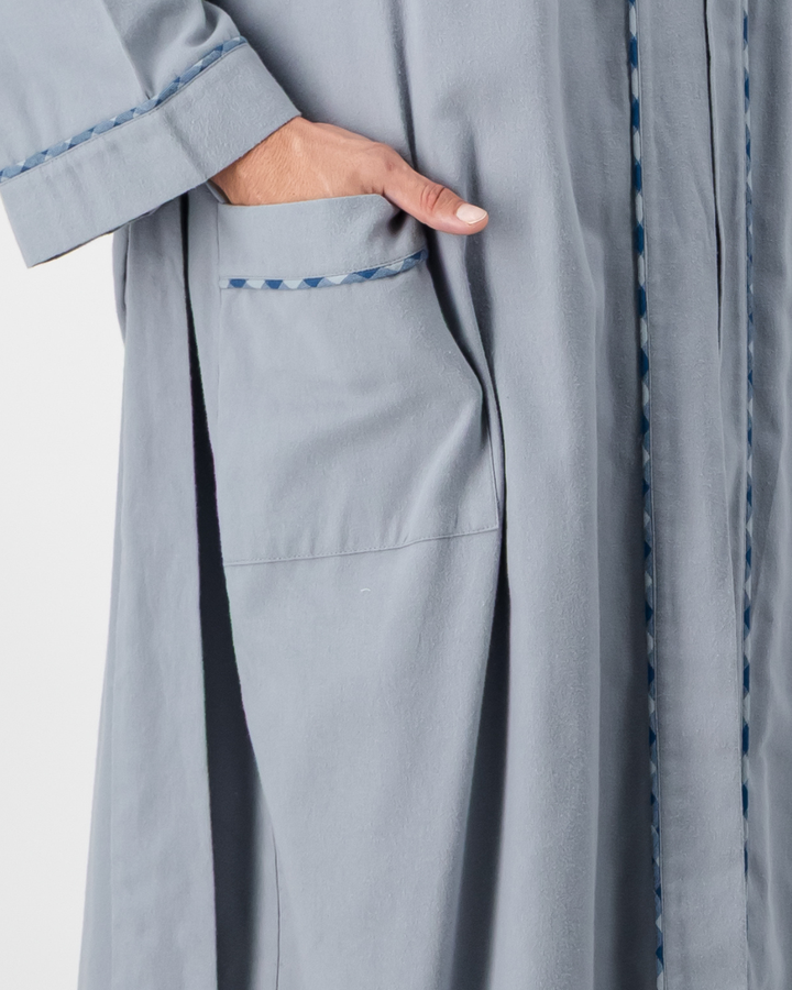 Mens Kimono Gown - Plain Grey