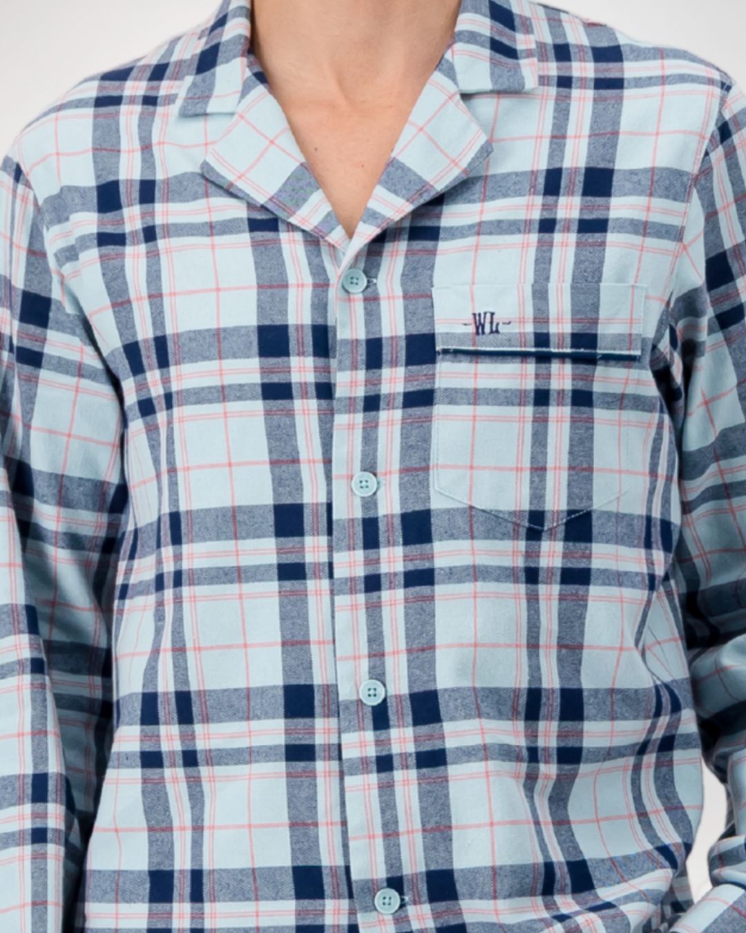 Mens Long Pyjamas - Billy on Turquoise