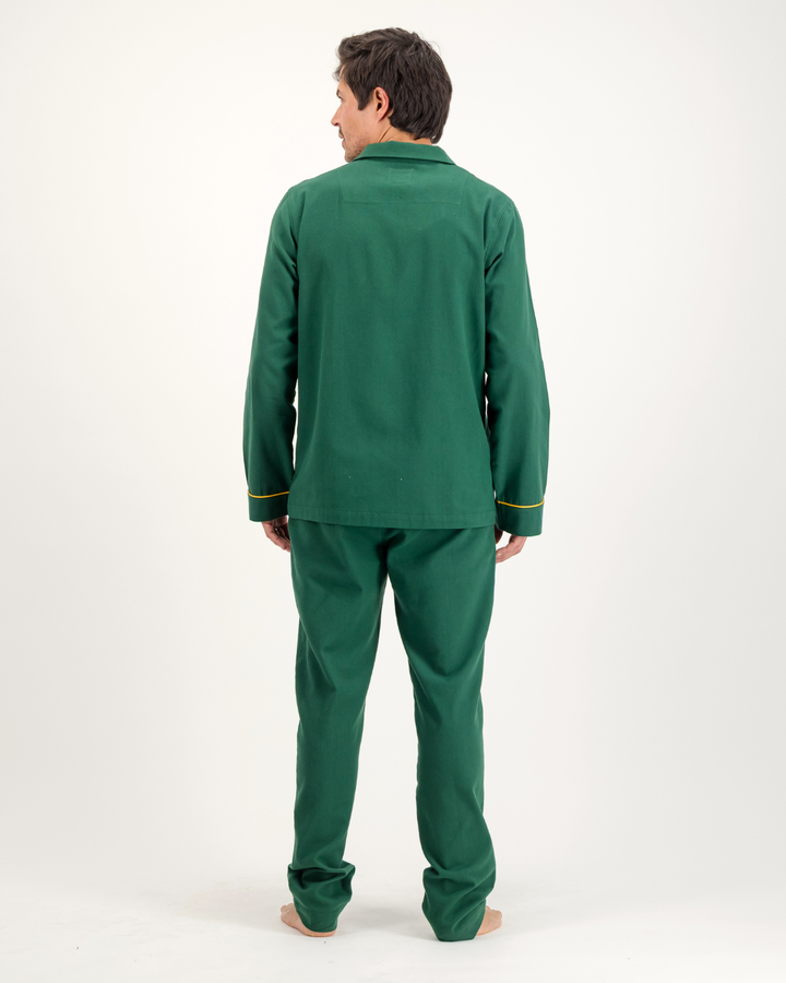 Mens Long Pyjamas - Springboks on Green