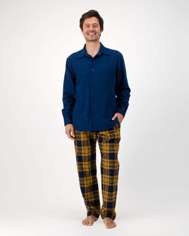 Mens Lounge Pants - Grohl Yellow on Navy