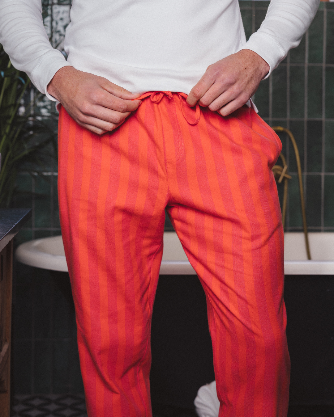 Mens Flannel Lounge Pants - Yoko Reds