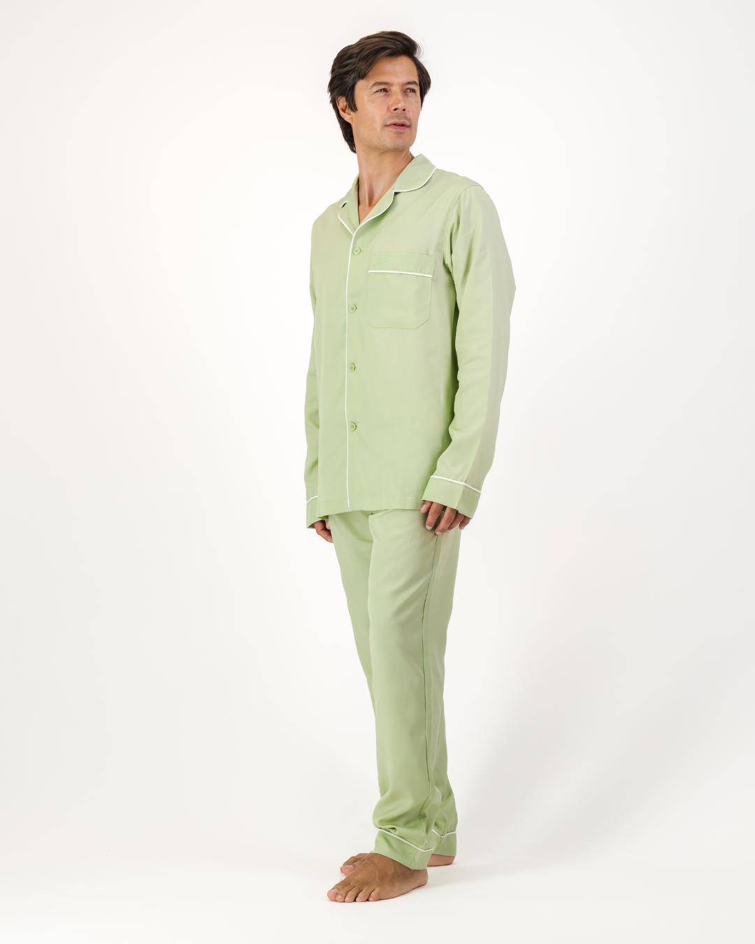 Mens sage Tencel long Pyjamas