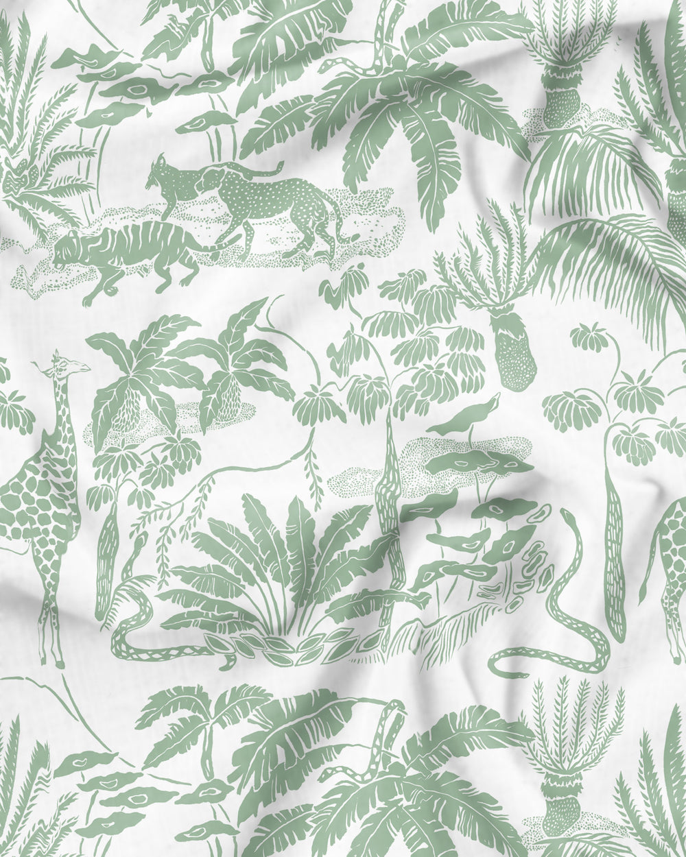Mono Safari Sage Pattern detail - Woodstock Laundry