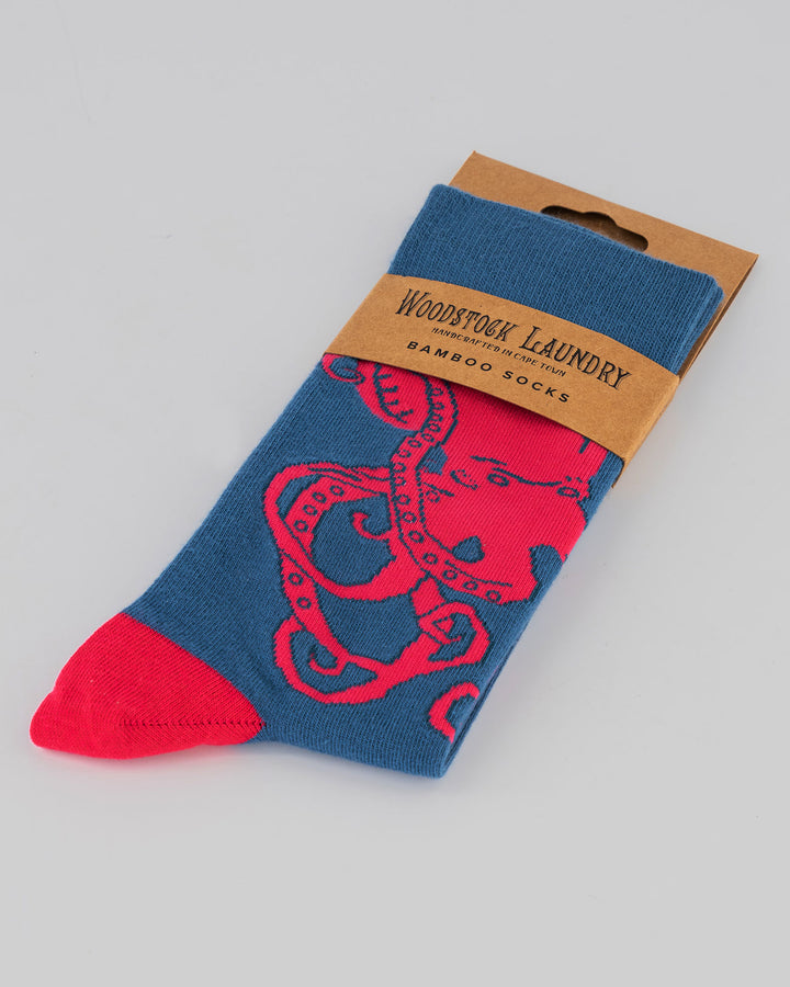 Socks Octopus Pink Packaging - Woodstock Laundry