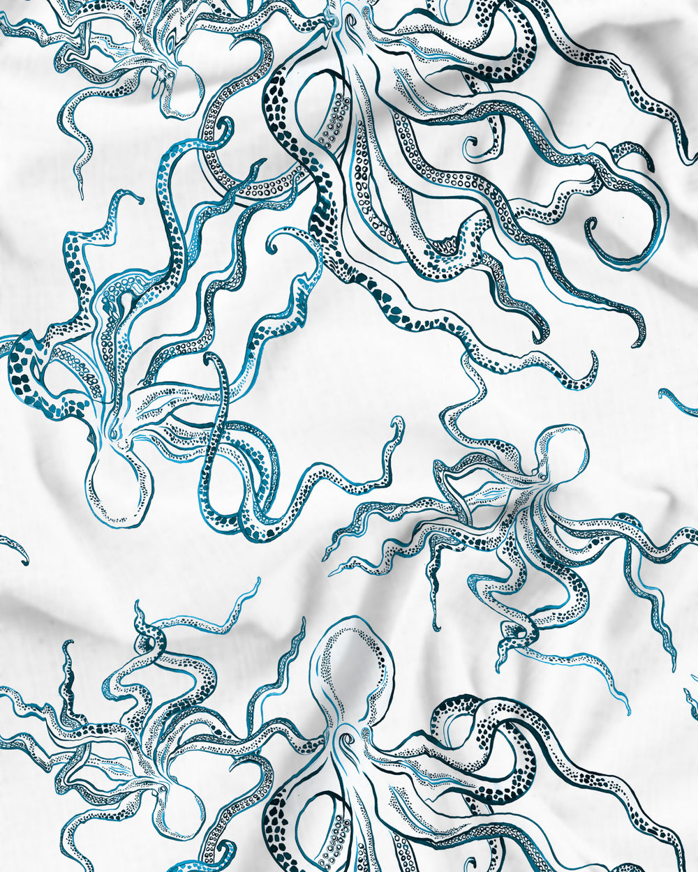 Octopus Indigo Pattern Detail - Woodstock Laundry