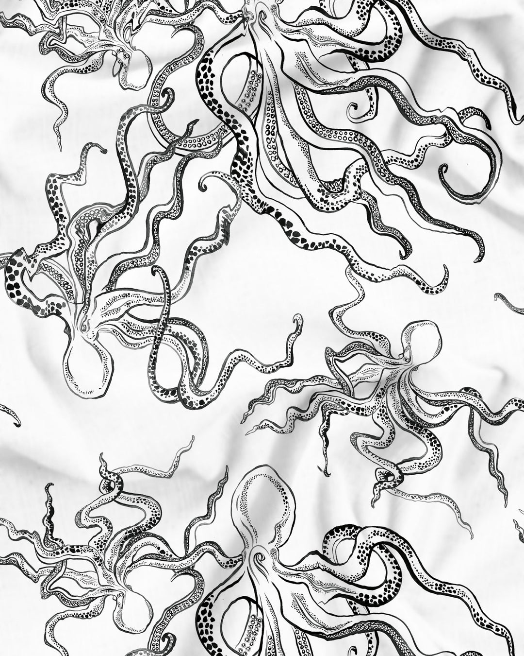 Pattern Detail Octopus White - Woodstock Laundry