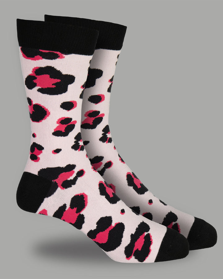 Bamboo Socks - Leopard Skin on Pink 3D - Woodstock Laundry