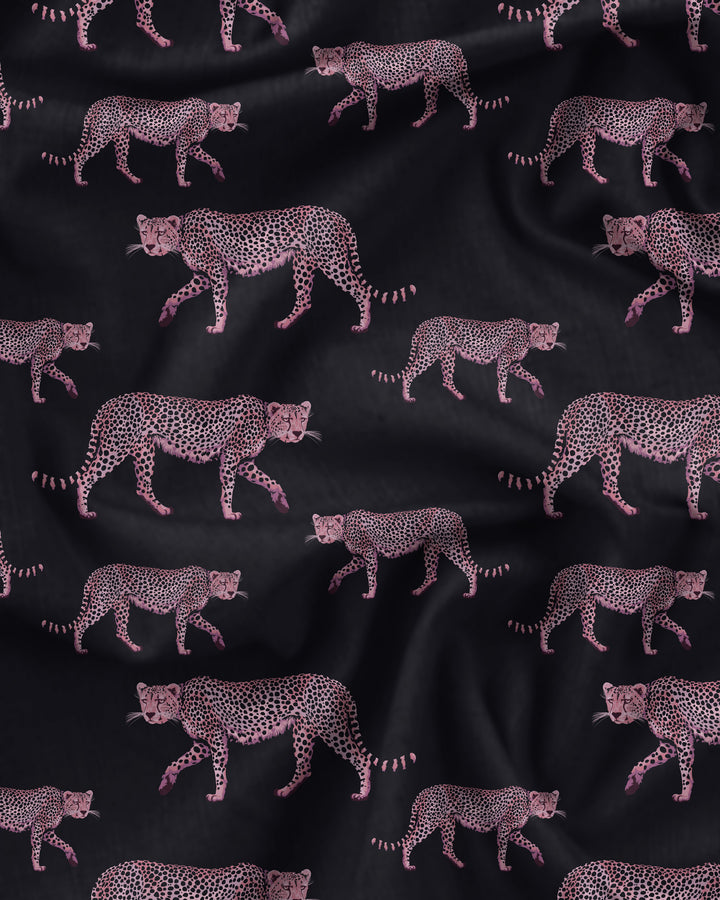 Pink Cheetahs Charcoal Pattern detail - Woodstock Laundry