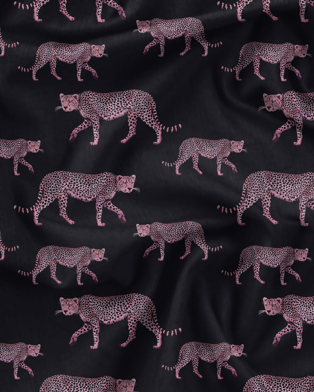 Pink Cheetahs Charcoal Pattern Detail - Woodstock Laundry