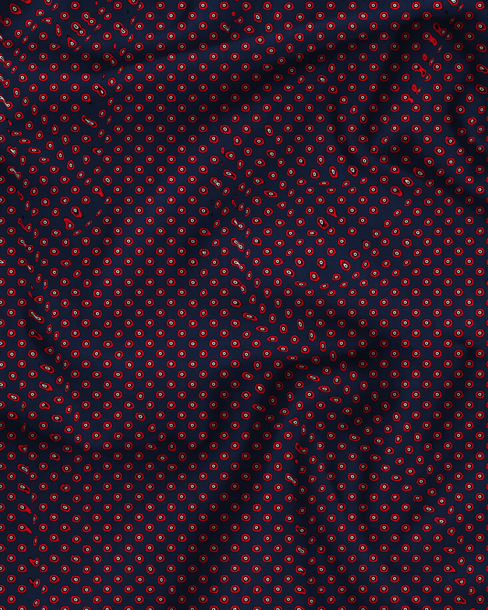 Poppy Circles Navy Pattern Detail - Wooodstock Laundry
