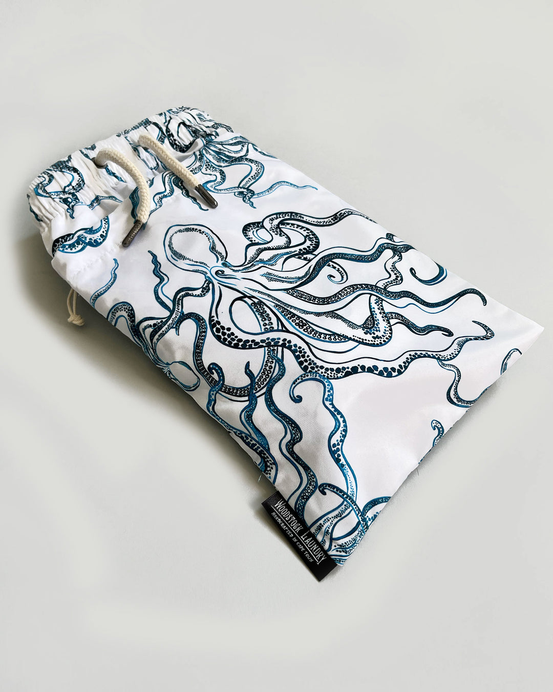 Mens Swim Shorts Octopus Indigo Bag - Woodstock Laundry