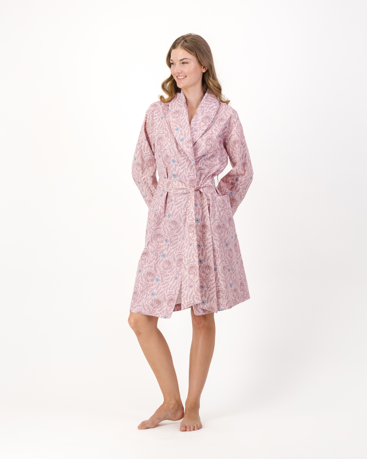 Womens Dressing Gown - Proteas on Pink