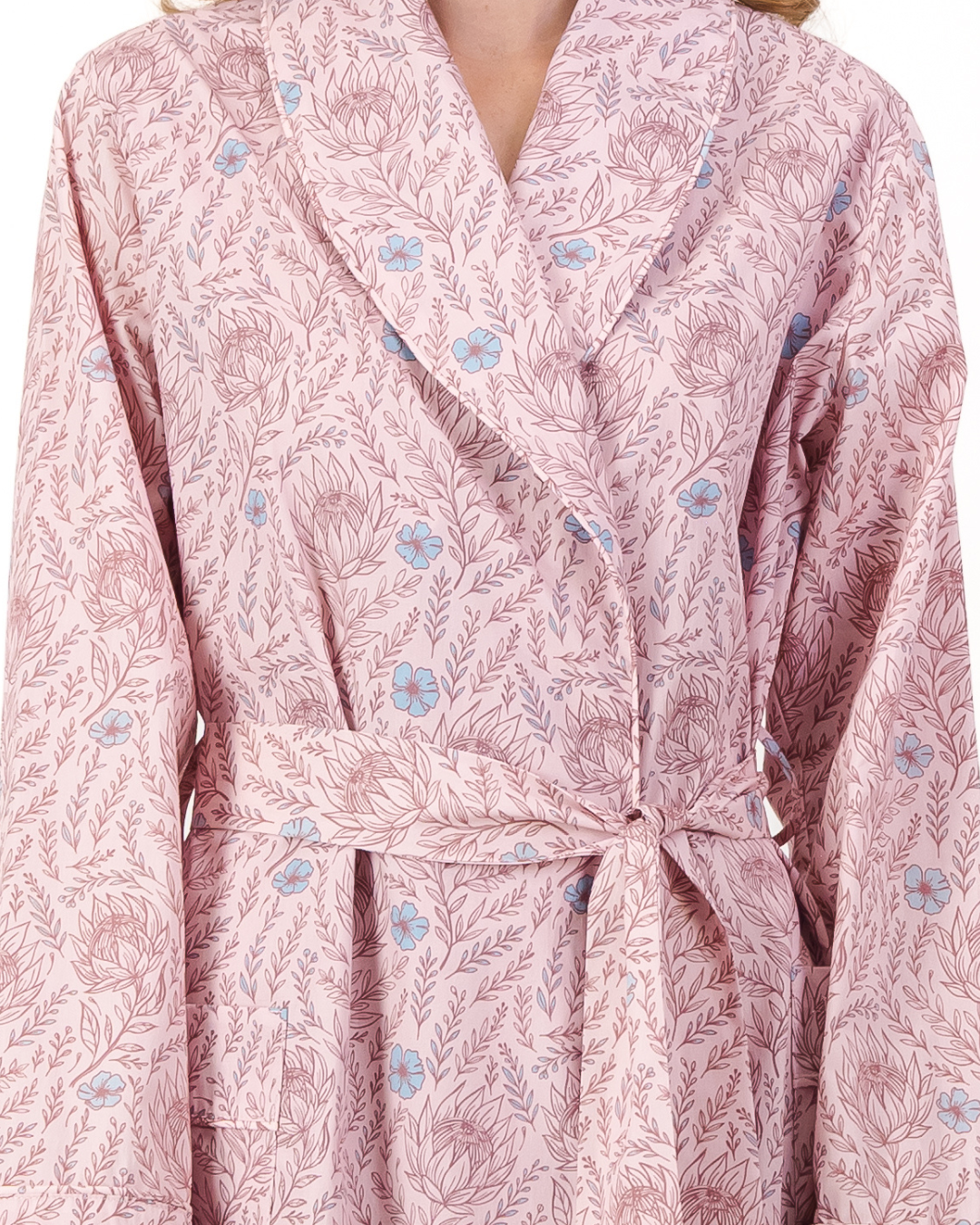 Womens Dressing Gown - Proteas on Pink