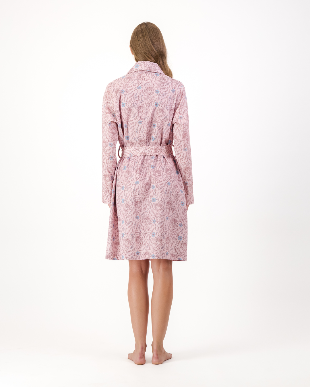 Womens Dressing Gown - Proteas on Pink