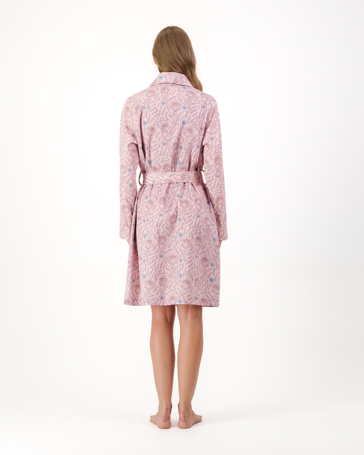 Womens Dressing Gown - Proteas on Pink